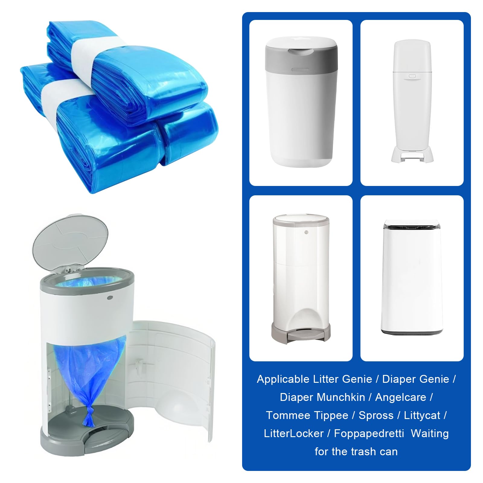 12 Pezzi Ricarica Mangiapannolini Pannolino Sacchetti di Ricarica Antiodore Ricariche Mangiapannolini Ispessito Compatibile con Tommee Tippee Twist & Click LitterLocker