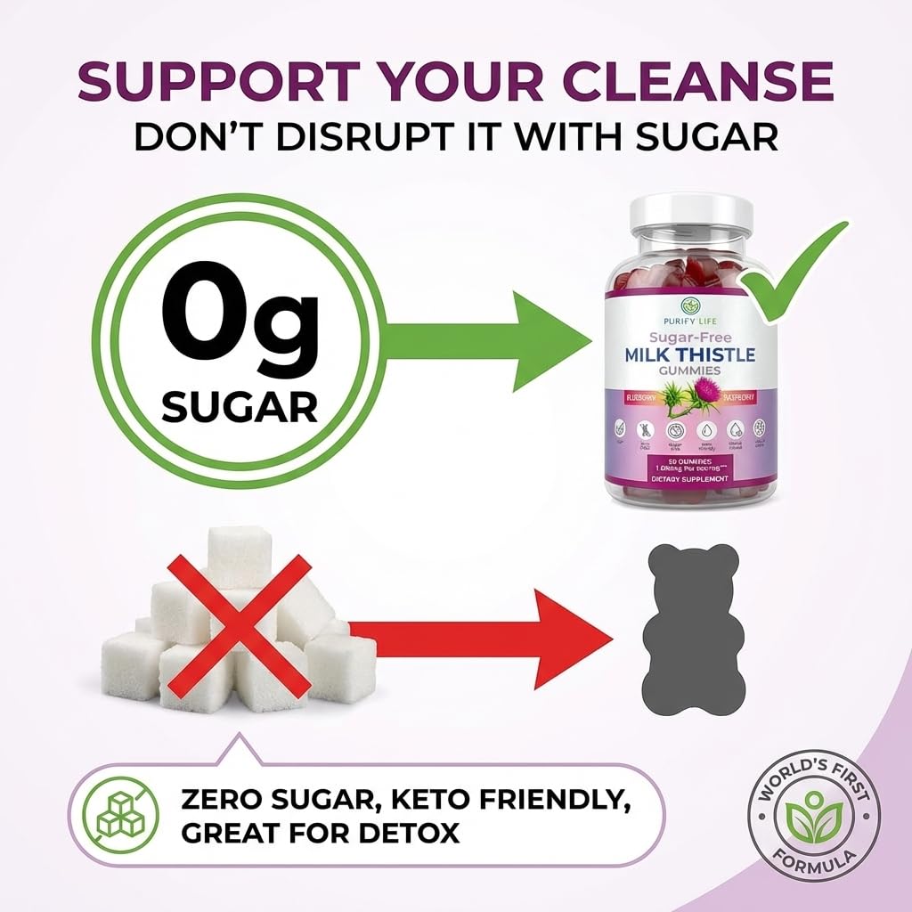 Sugar-Free Milk Thistle Gummies for Liver Cleanse Detox & Repair, Vegan — Amazon image 7