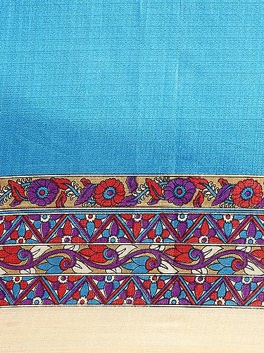 Image of RANI SAAHIBA Women's Art Silk Kalamkari Saree With Blouse Piece