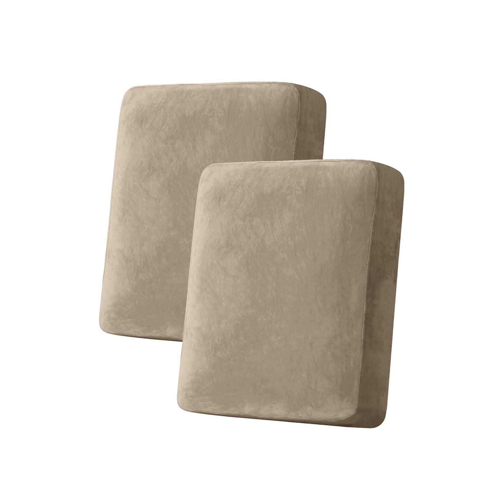 Taque Couch Cover Stretch Velvet Sofa Cushion Cover 2-Piece - Elastic Washable Slipcover for Seat or Backrest, Couch Seat Covers for Sofas (Leather