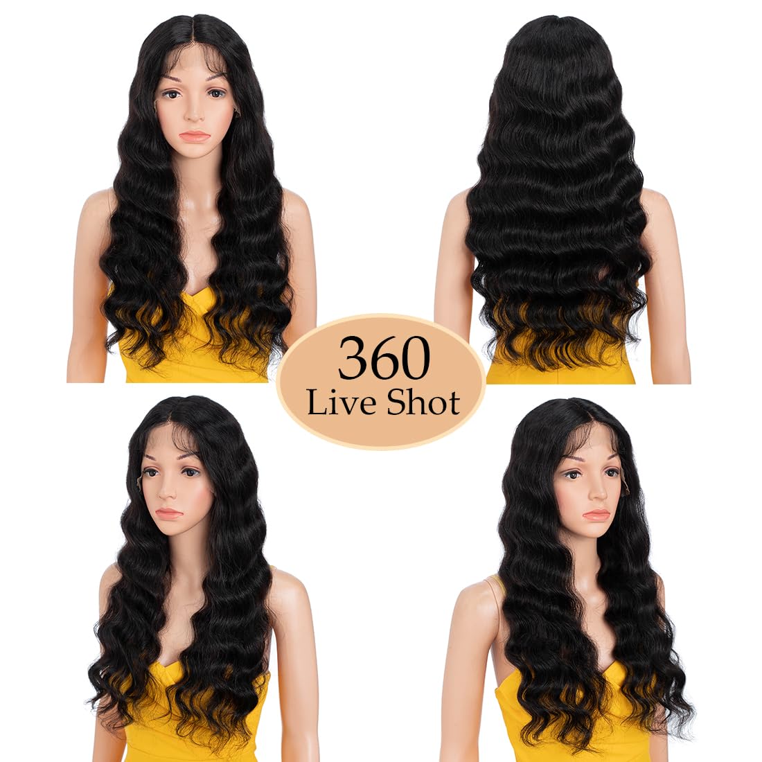 N BLE STAR Brazilian Virgin Human Hair Loose Body Lace Front Wigs, 13x5x1, 24inch, 150% Density, Glueless, Pre-Plucked - Image 2
