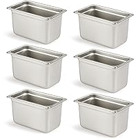 Vista 61 de CURTA Paquete de 6 cubiertas de sartén de mesa de vapor de tamaño 1/4 con asa, NSF, tapa de bandeja de hotel, tapa de comida de catering