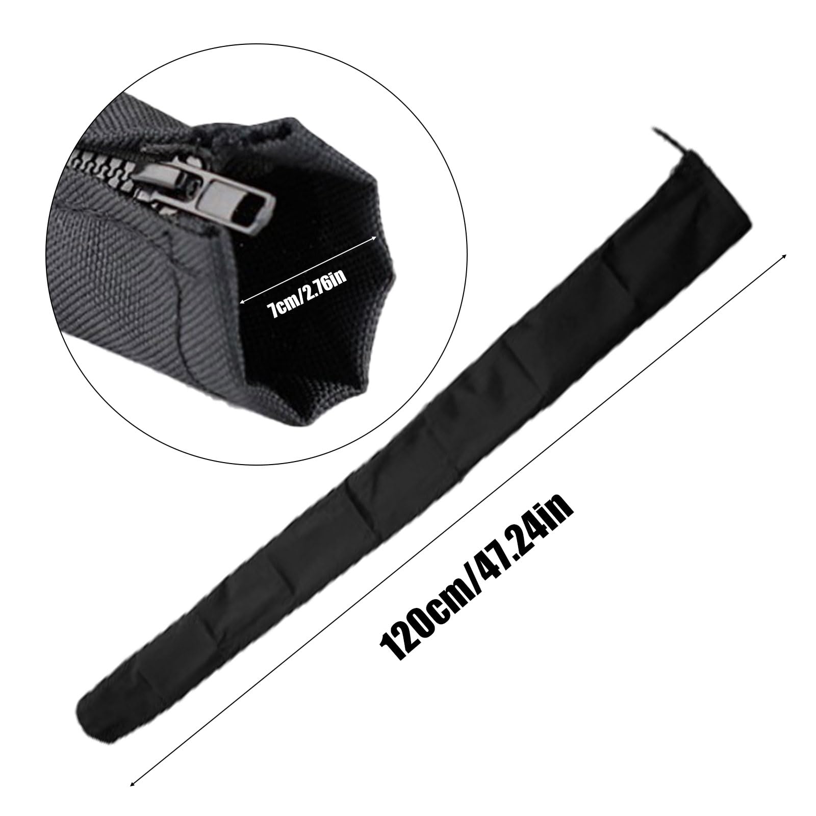 2 Pack Long Zippered Rigging Sleeve 47 Inch Black with 100pcs Nylon Cable Tie,Trolling Motor Sleeve Management Sleeve Wrap Trolling Motor Cable Organizer Sleeve for Cover Wire and Extension Cords