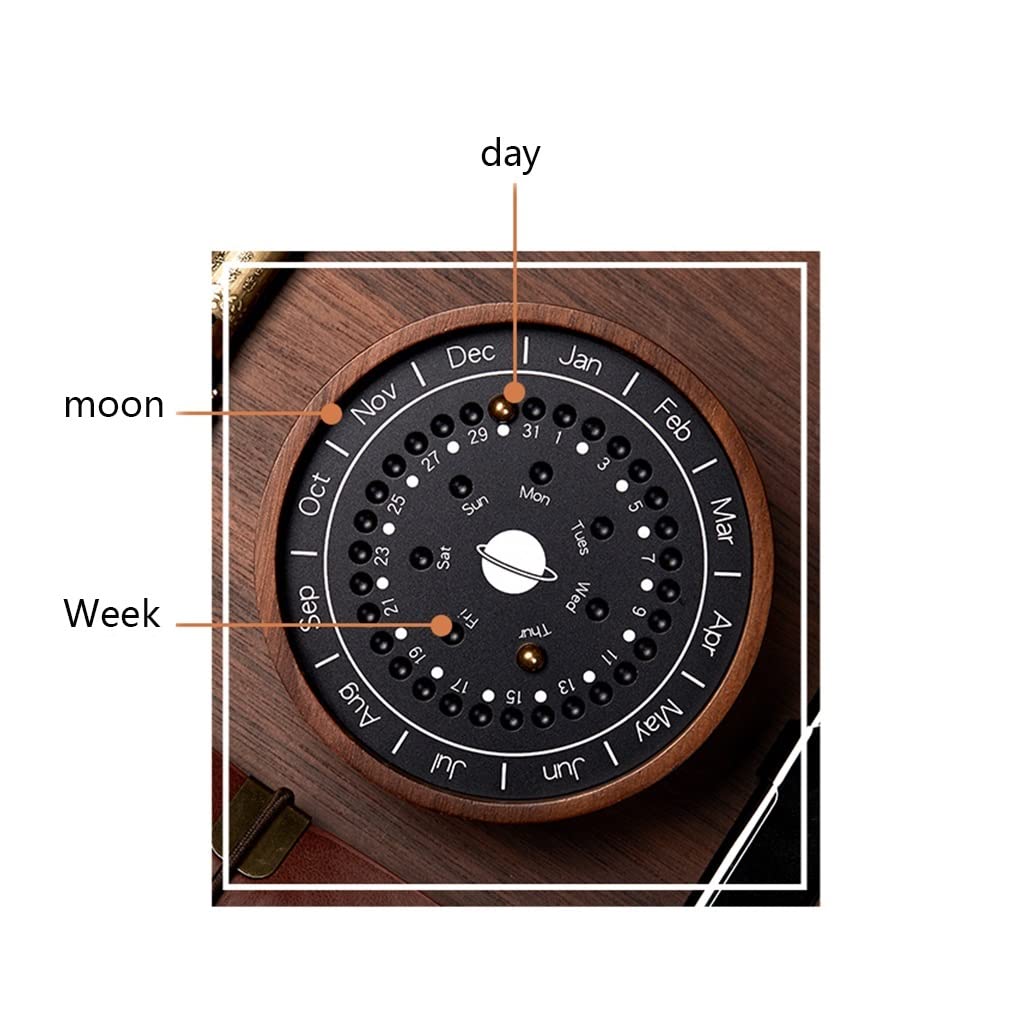 Tischkalender Kreativer Sonnenuhr-Tischkalender, magnetische Kugel, Ornament für Büro-Tischkalender (Größe: 9 x 4,5 x 3 cm/3,54 x 1,77 x 1,18 Zoll). Jahresplaner