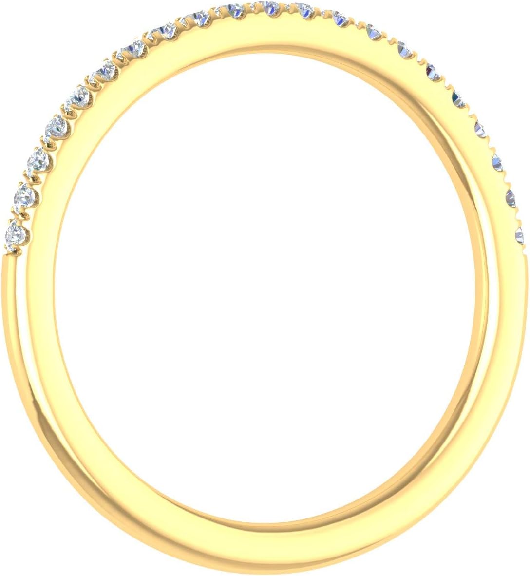 14K Gold Half Eternity Diamond Wedding Band Ring for Women (0.15 Carat)