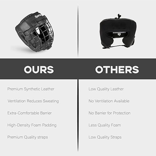 Miniatura 6 de Victorbudo USA Casco de boxeo MMA Muay Thai, parrilla facial extraíble, equipo de cabeza para sparring Grappling artes marciales kickboxing karate