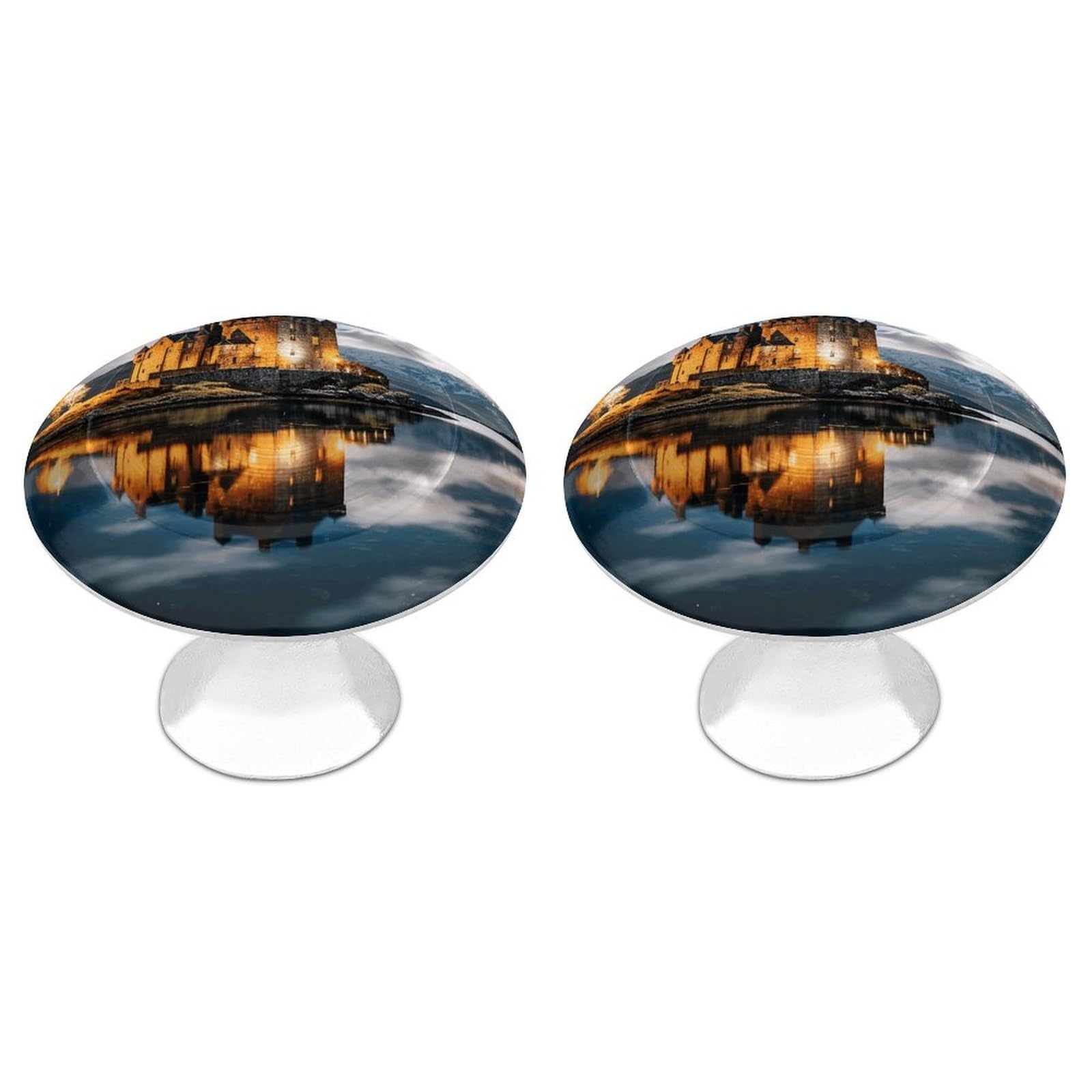 Btcowzrv Style A Castle By The Lake 2 Pack Cabinet Knobs Drawer Pulls