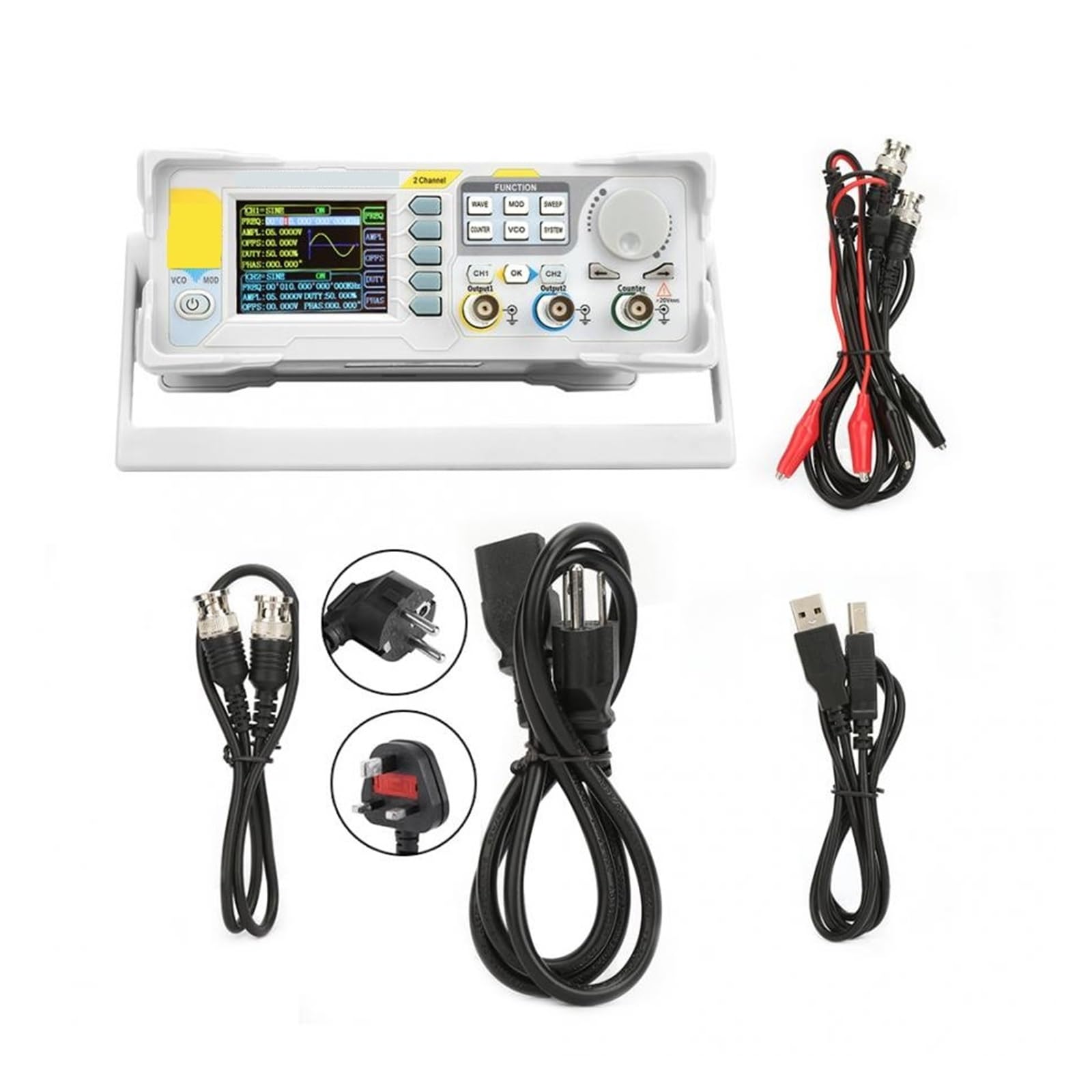 Generador de señal DDS Dual-Ch 0,01-100MHz Pulso de Forma de Onda arbitraria, Herramientas de osciloscopios
