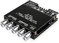 Vista 10 de ZK-1002T PRO 2.0 Canal Bluetooth 5.0 Tarjeta Amplificadora 200W HiFi Subwoofer Audio AMP con Agudos y Bajos, Entradas BT USB y AUX, Módulo AMP