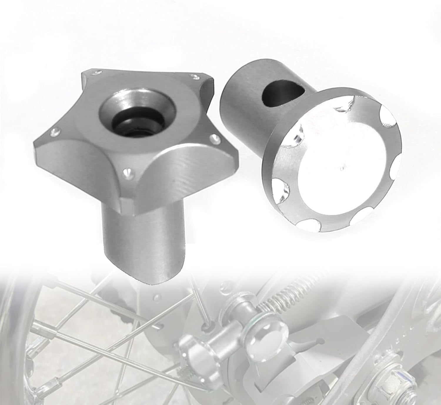 Rear Brake Rod Adjusters Compatible with CRF50 CRF110 CRF125F KLX110/L TTR110 Motorcycle Billet Rear Axle Blocks Swingarm Spool Tensioner Tension Adjuster Accessories(Silver)