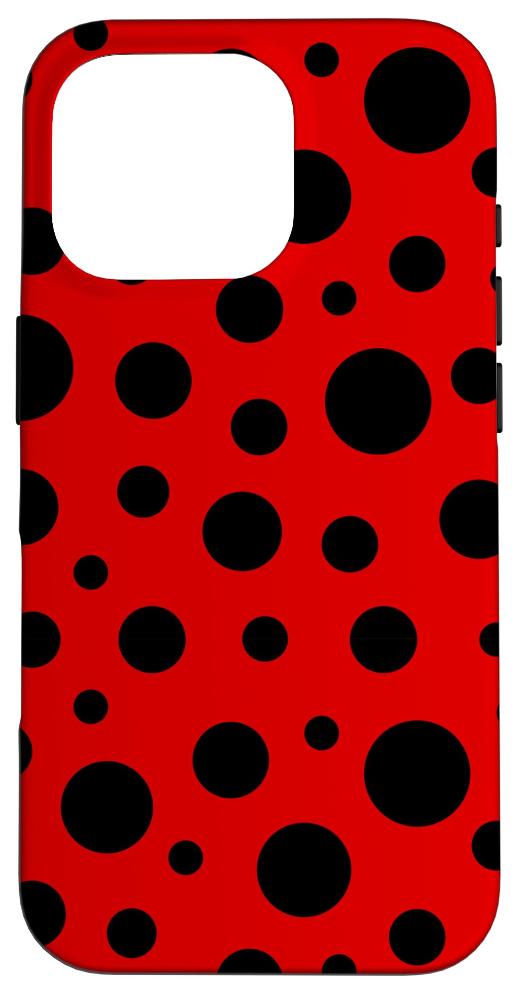 Ladybug Print Black & Red Ladybug Polka Dot Case for iPhone 16 Pro