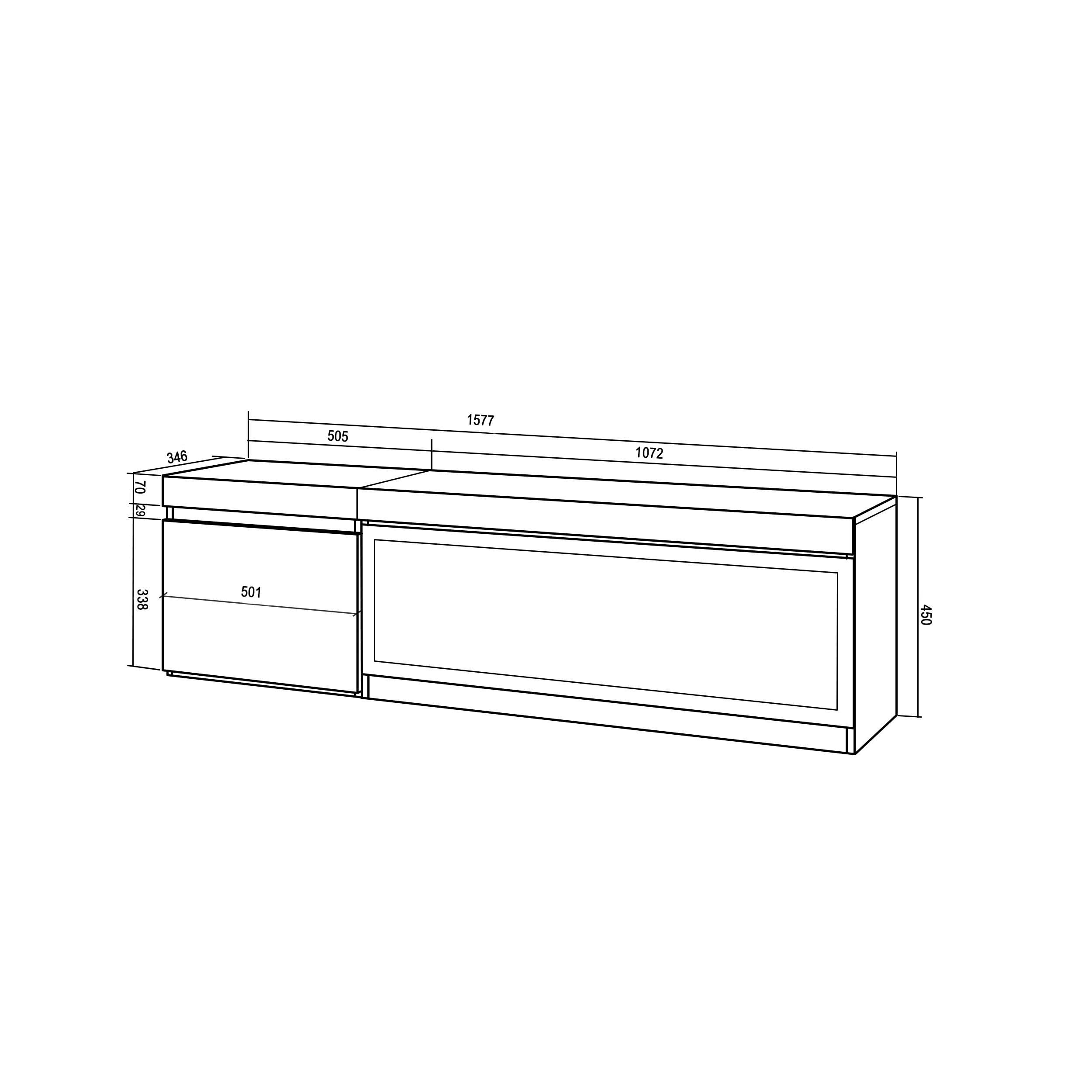 Skraut Home | Meuble TV | Banc Télé | Grand Espace de Rangement | 160 | pour Les TV jusqu'à 65" | Cheminée électrique XXL | Style Moderne | Chêne