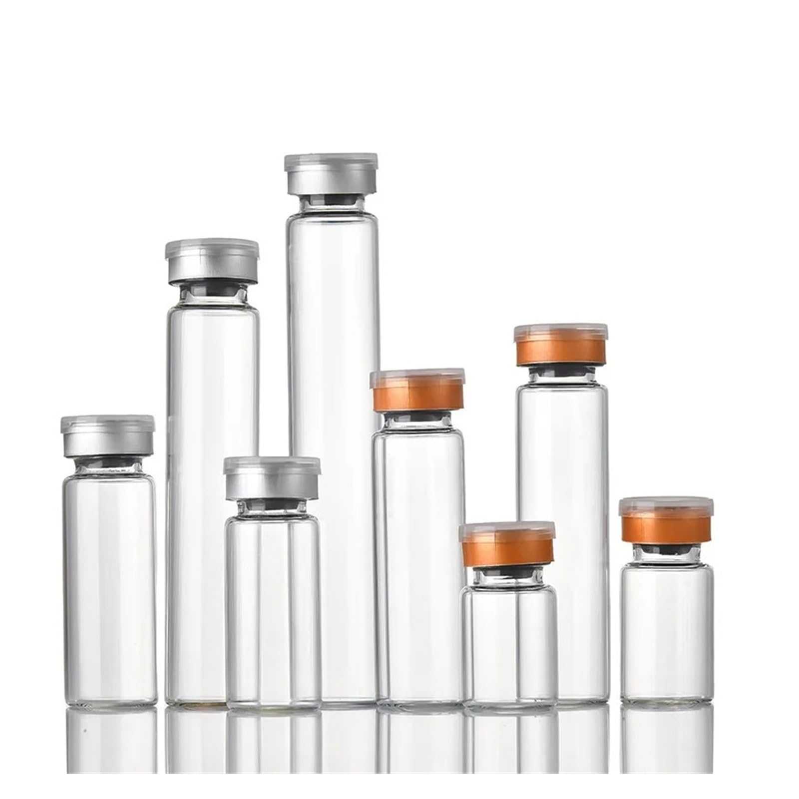 100 Stück Fläschchen mit Deckel, Glasflaschen(2ml/13mm)