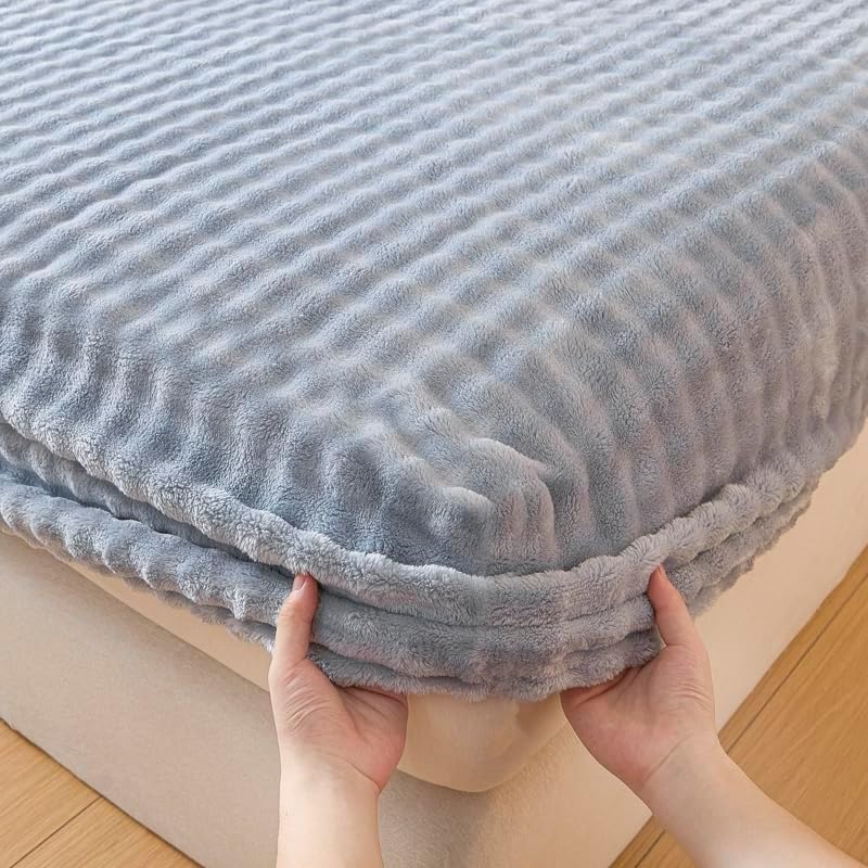 Sábana bajera, franela gruesa ultrasuave, bolsillo profundo, elástico en todo el contorno, lavable a máquina