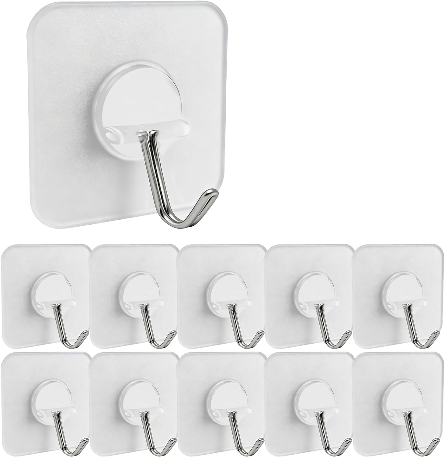 Heavy Duty wall Hanging self-Adhesive Hook, Nail Free Installation, Convenient for Bathroom, Kitchen, Key, Outdoor and Other scenarios. Large Transparent Waterproof Hook (5 Wall Hooks)