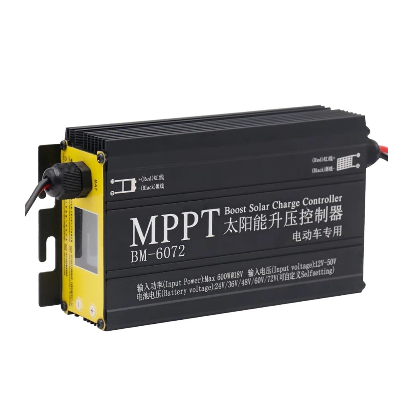 Solarladeregler, 600W 24/36/48/60/72V MPPT Solar Boost Controller Ladegerät Auto Batterie Ladespannung PV Eingangsspannung 12V-50V