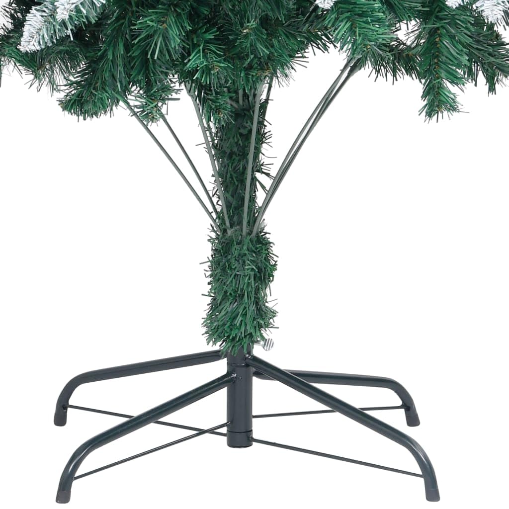 Árbol de Navidad artificial de 210 cm con piñas de nieve, verde y blanco, PVC y acero con 1290 puntas, decoración navideña moderna para salón, oficina, pasillo