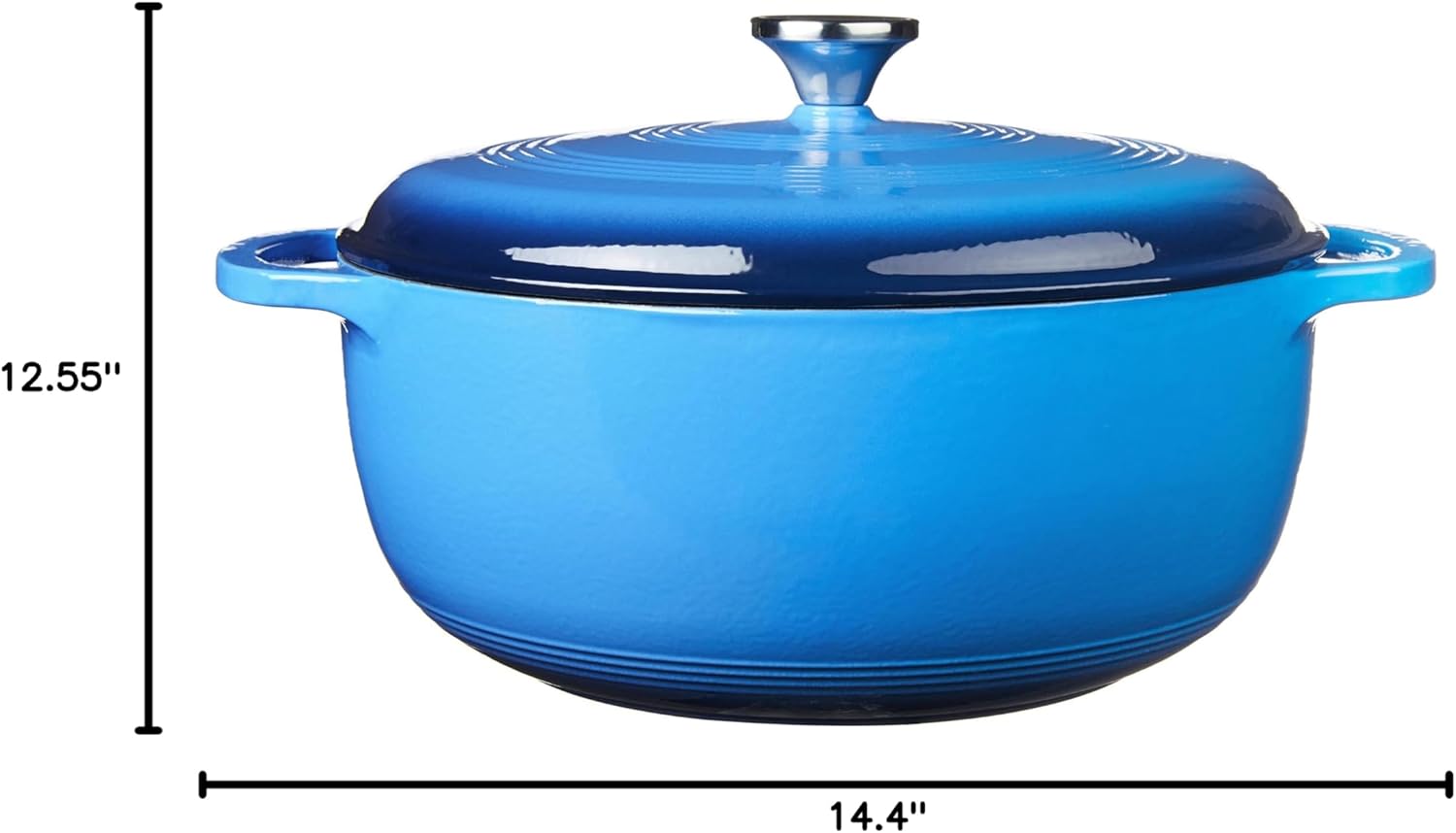 Lodge Enameled Cast Iron Covered Casserole, 3.6-Quart, Caribbean Blue, Oval casserole & EC7D33 Enameled Cast Iron Dutch Oven, 7.5-Quart, Caribbean Blue