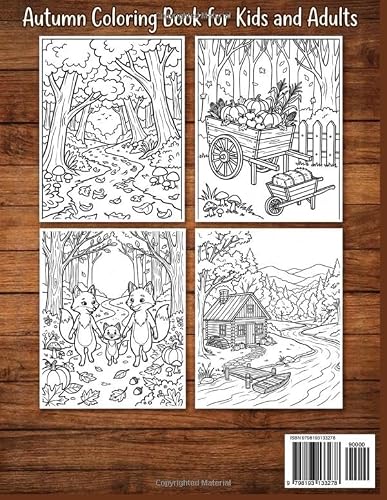 Autumn Coloring Book for Kids and Adults: Cozy Fall Coloring Pages with Pumpkins, Autumn Leaves, Cute Animals, Cozy Homes, Warm Drinks, Harvest Scenes and Relaxing Autumn Moments - Image 2