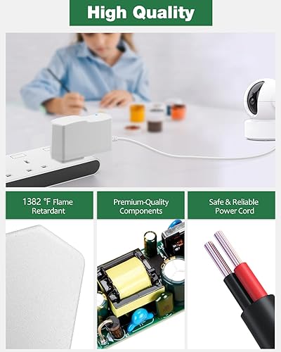 Miniatura 6 de Fuente de alimentación de 12 V 1 A, blanco, 100-240 V CA a CC 12 voltios 1Amp 0.8A 500mA 400mA Cable adaptador de alimentación 0.217 in x 0.098 in