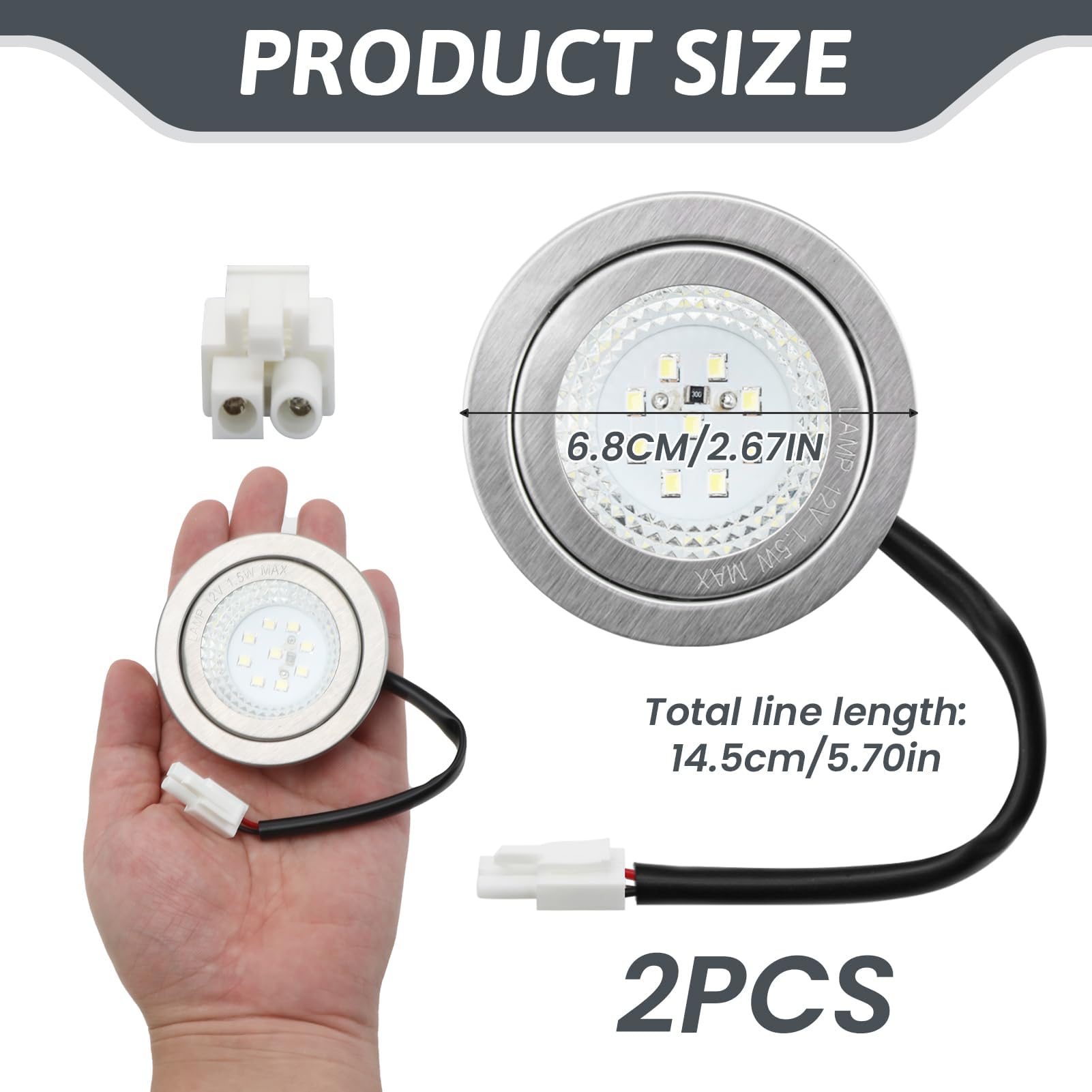 Mipcase 2-Pack LED Range Hood Light Bulbs – Low Power, Bright Kitchen Vent Hood Replacement (Stainless Steel & Glass)