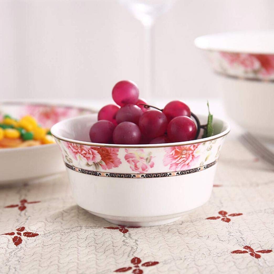 28 sztuk zastawy stołowej zestaw zastawy stołowej z porcelany kostnej ceramika wzór kwiatowy zestawy obiadowe talerze miski połączenie na przyjęcie rodzinne