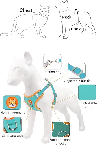 Miniatura 8 de Arnés para perros chaleco y correa antiescape gato correa para el pecho collar para mascotas razas pequeñas accesorios para perros Bulldog francés