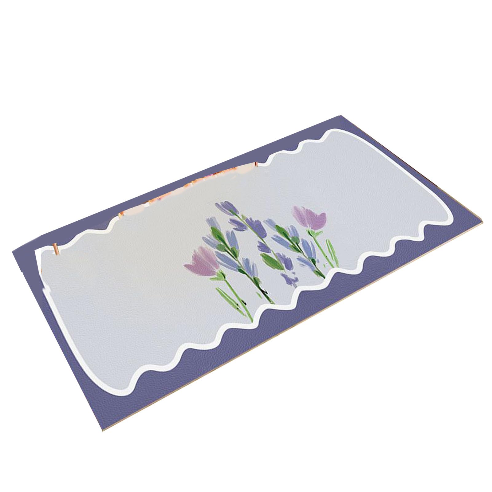 Sottomano da Scrivania, Sottomano da Scrivania Bellissimo Motivo Floreale Impermeabile in PVC per Ufficio (fiore viola 40x120 cm/15,7x47,2 pollici)