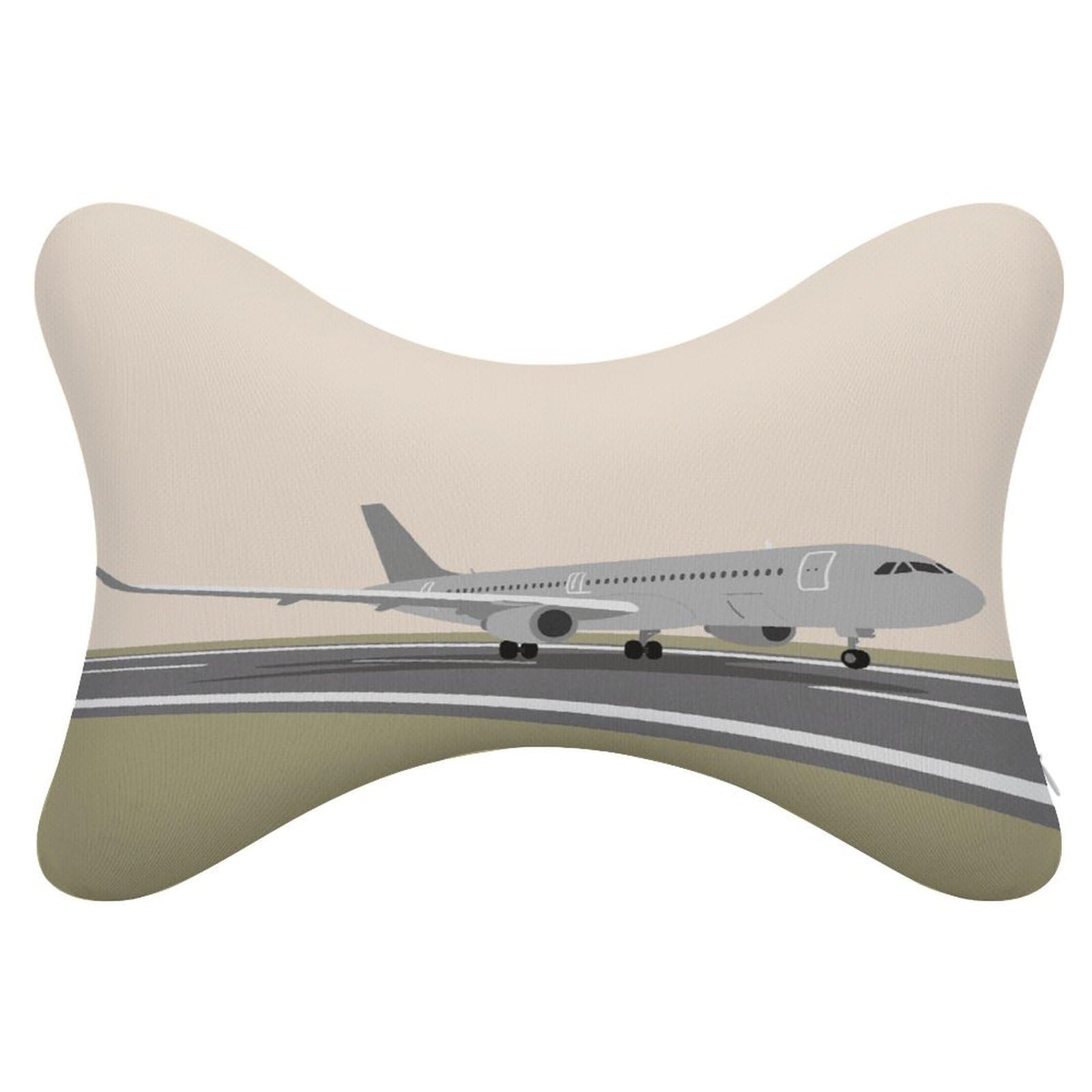 VstaDank Airplane on Airport Car Pillow Soft Car Neck Pillow Breathable Dog Bone Shaped Travel Neck Pillows Washable Removable All-Season Universal Cars Head Rest Pillows