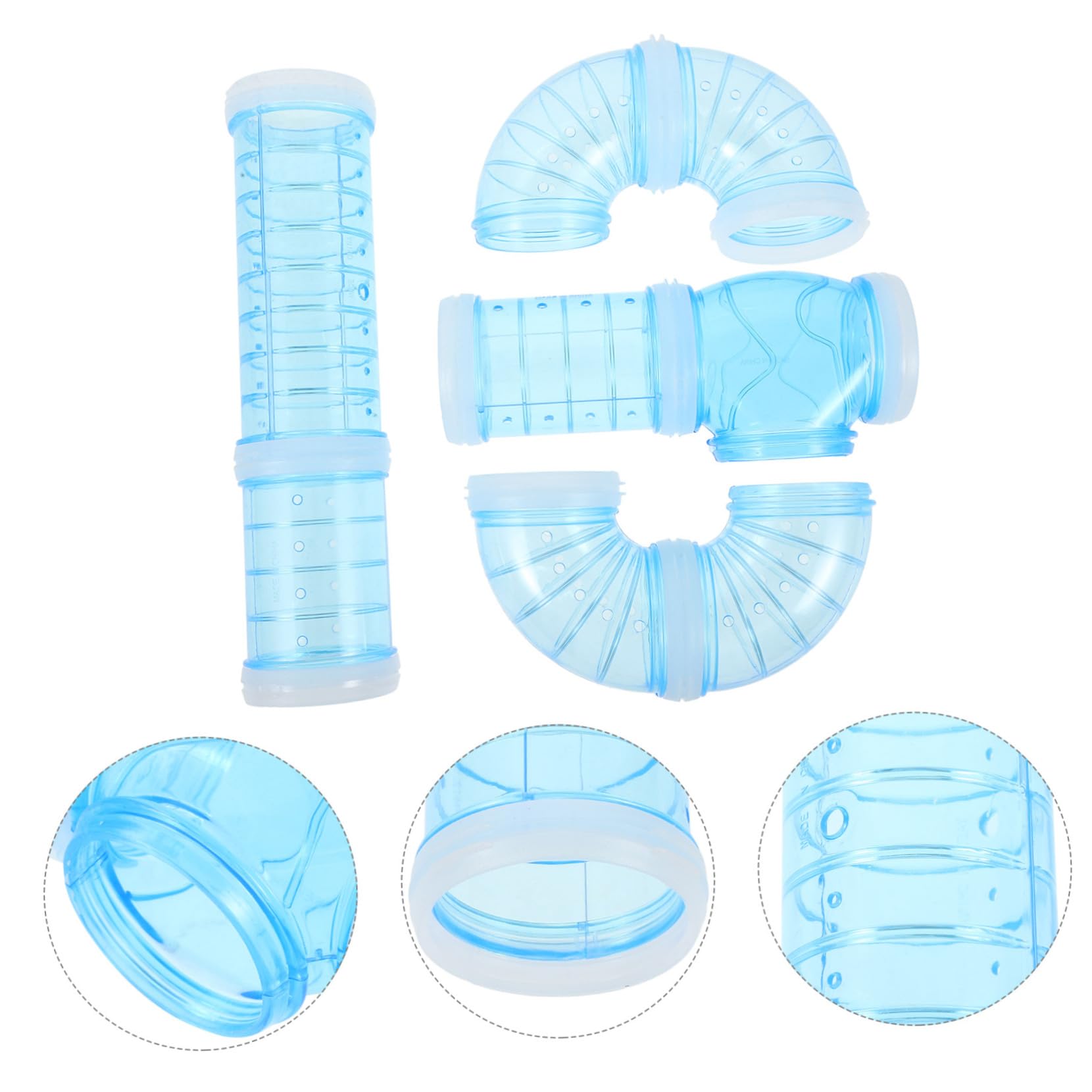 ifundom 4 Sätze Hamsterkäfig Röhrensystem Teiliges DIY Maze Connector Set Flexible Kunststofftunnel Erweiterbar Sicher für Kleintiere Erhöht Spielspaß und Auslaufschutz Leicht zu Reinigen