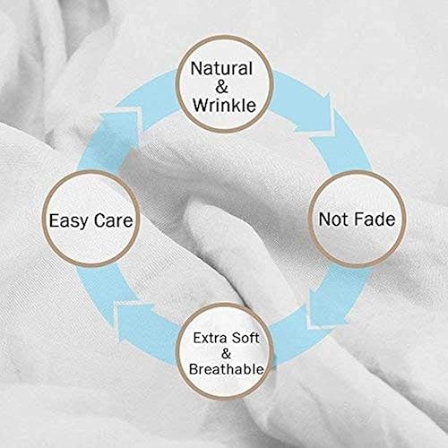 Miniatura 5 de Lujoso edredón plisado de 1 pieza con 4 pestañas en las esquinas, 17.64 ozm, estilo pintuck, 100 % algodón orgánico, lavable a máquina (marrón,