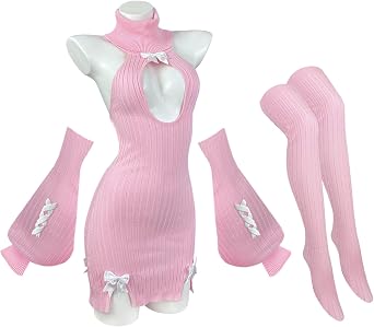 KORURACLUB Hollow Out Dress Sweater Costume premium sweater cosplay lingerie Mini Dress Sexy Lingerie