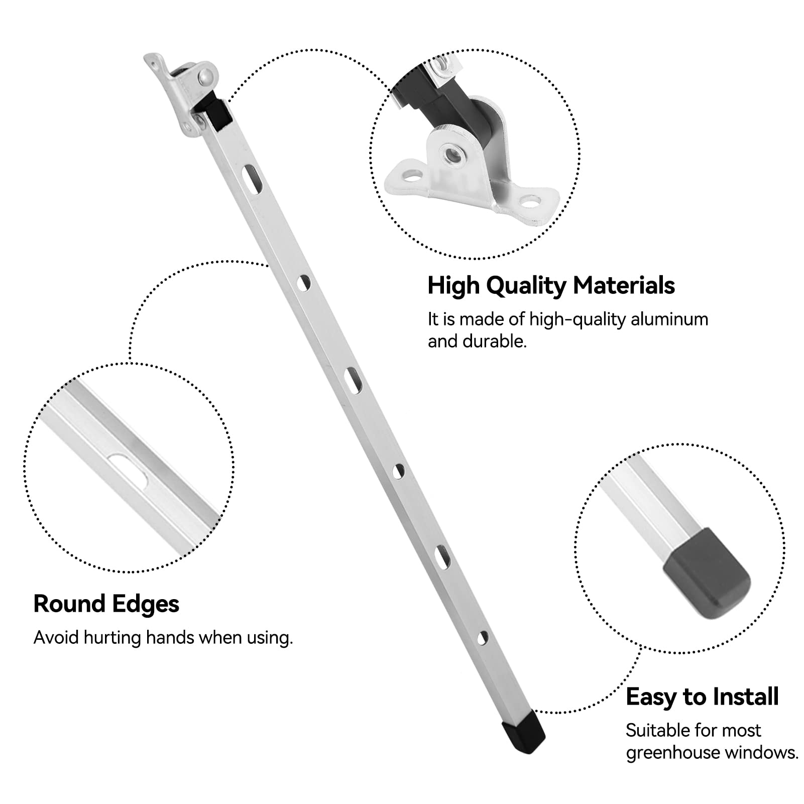 HERCHR 2PCS Gewächshaus Fensteröffner, Manuelle Aluminiumöffner Stay Kit Dachentlüftungsöffner Für Die Gartenarbeit, Fensterfeststeller, Fensterheber Gewächshaus