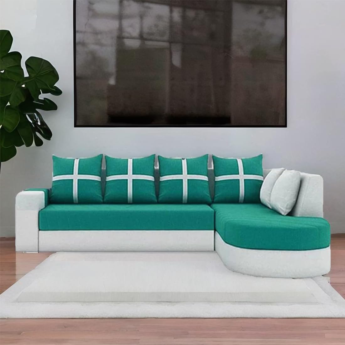 KENDALWOOD Furniture 6 Seater L Shape Corner Sofa for Living Room 6