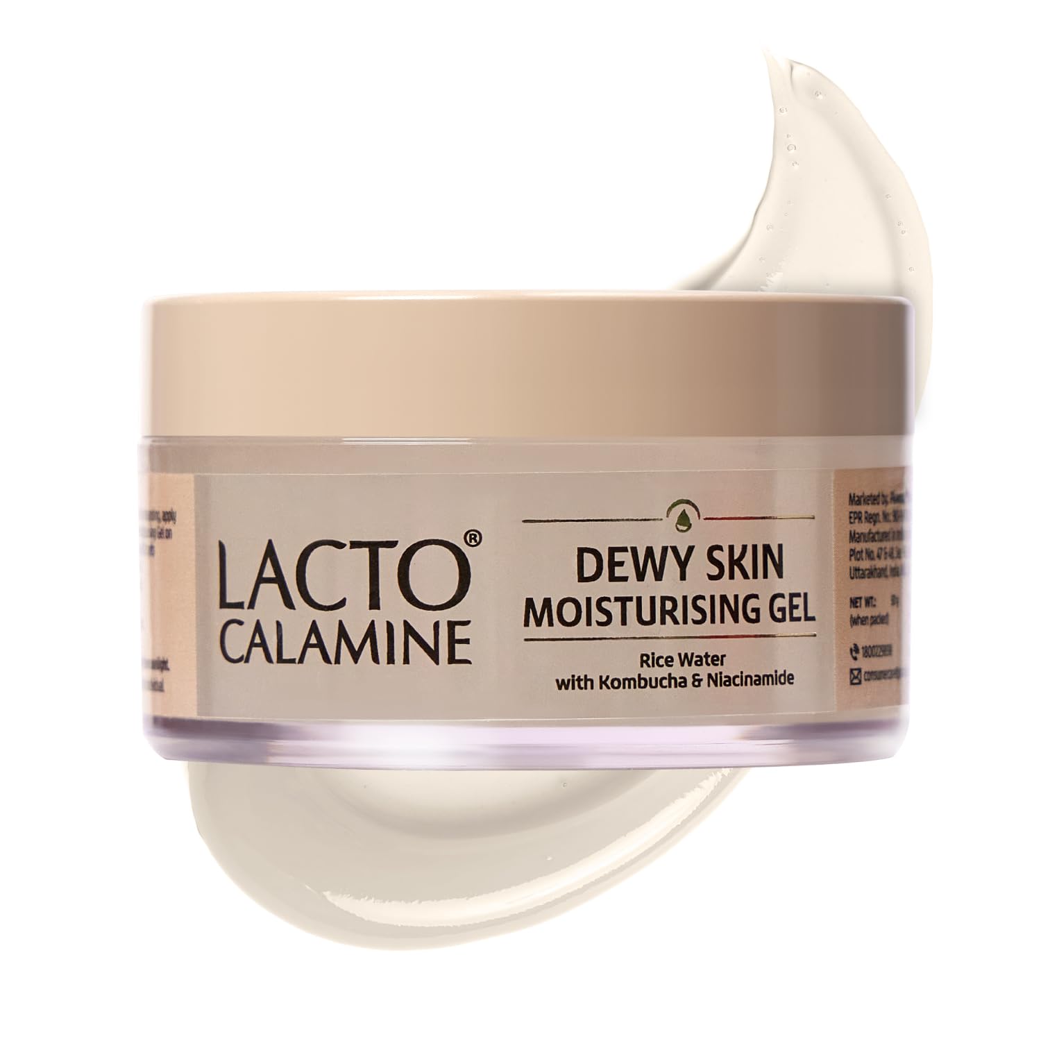 Lacto Calamine Dewy Rice Moisturizer for Face | 50g x Pack of 1 | Face Moisturiser with Rice Water & Niacinamide for Glass Skin | Korean Type Skin | Dermatologically Tested-picture-10