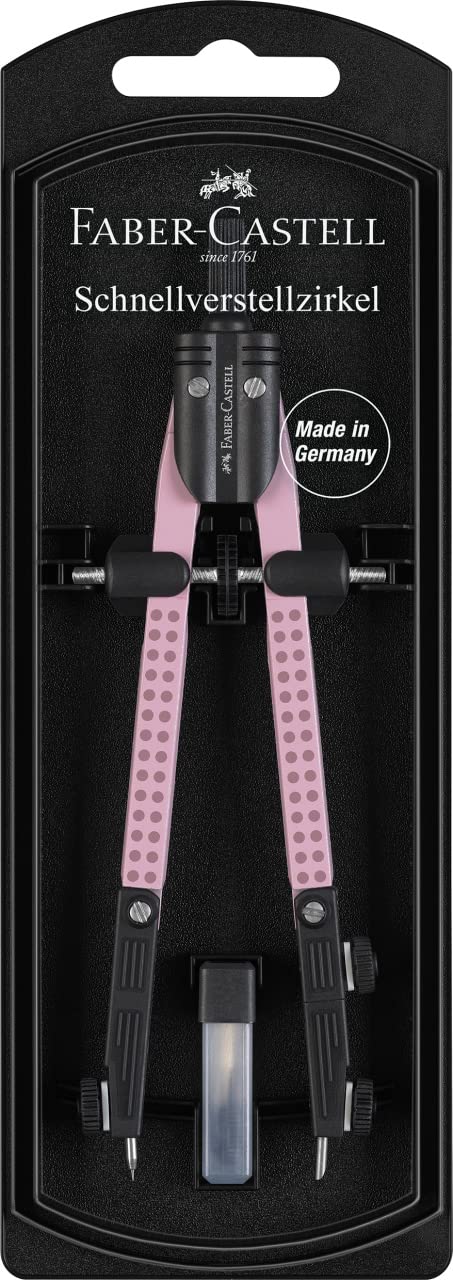 FABER CASTELL Stream Compas scolaire à réglage rapide 34cm Rose