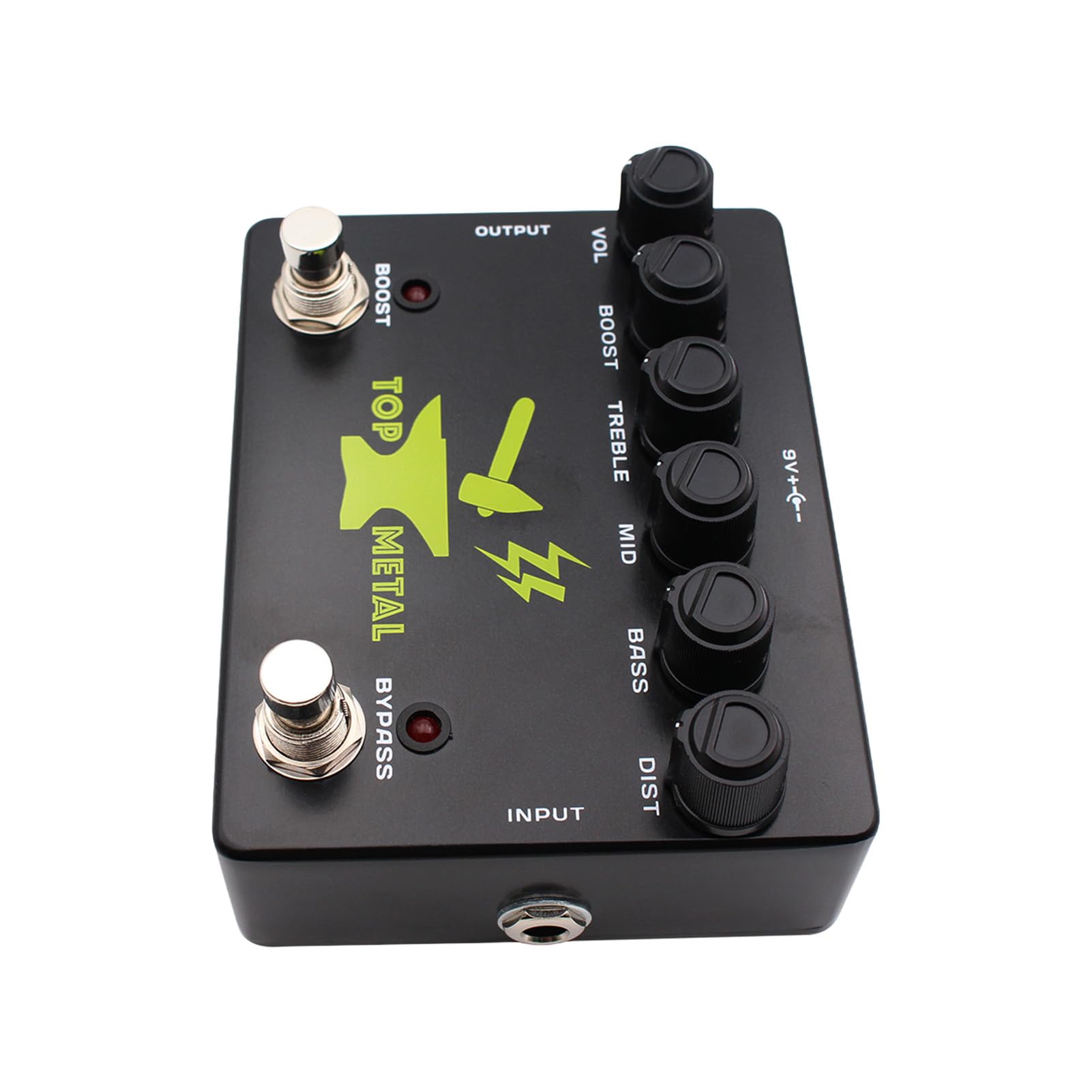 Pedale Distorsione Heavy Metal, Pedale Distorsione Top Boost per Chitarra, Effetto per Chitarra Ad Alto Guadagno con Messa a Fuoco Media EQ a 3 Bande, Ideale per Chitarre Elettriche, Bassi