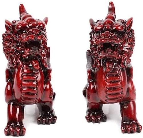 Zooeewly A Pair of Feng Shui Pi Yao/Pi Xiu Statue Wealth Prosperity Figurine Attract Wealth and Good Luck Home Office Decor Gift for Business Opening