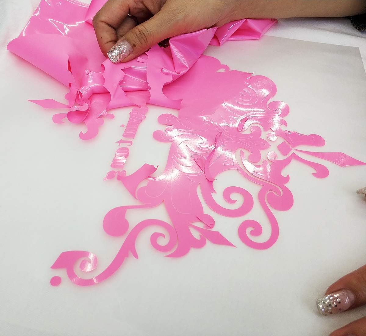 guangyintong Heat Transfer Vinyl Pink HTV Rolls, 12" x 10ft Pink Iron on Vinyl for T-Shirts, Matte Surface PVC Material for All Cutter Machine Easy to Cut & Weed for Heat Vinyl DIY Design