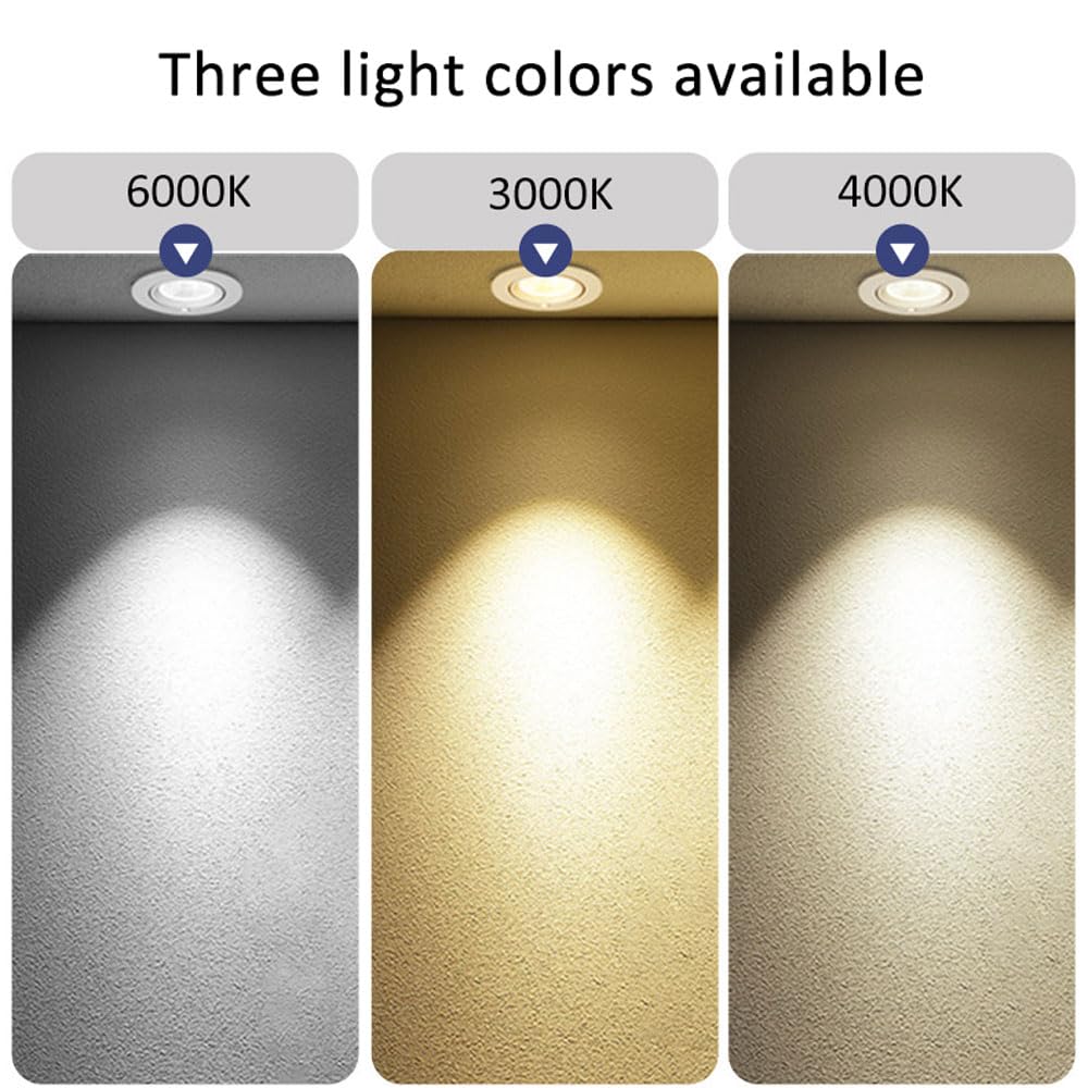Lot de 15 Spots Encastrés LED À Cardan De 7 W, 12 W, 15 W Et 20 W, LED Directionnelles 3000 K/4000 K/6000 K, Projecteurs COB À Faisceau Conique, Lot de 10 Spots Encastrés,4000k-20W