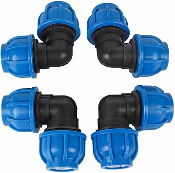32mm PE Plastic Elbow Adapter | 4Pcs Optimized Flow Water Pipe Fitting for PPR/PE/PVC Pipes | 50 + Year Service Life, High Pressure Performance Connector