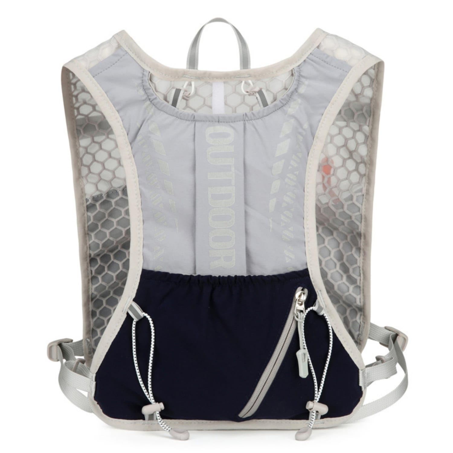 Breathable Running Hydration Vest Lightweight Hydration Vest Backpack Close-Fitting Trail Running Backpack Adjustable for Runners, Hikers, Cyclists, Hiking, Cycling, Navy Gray-image-1