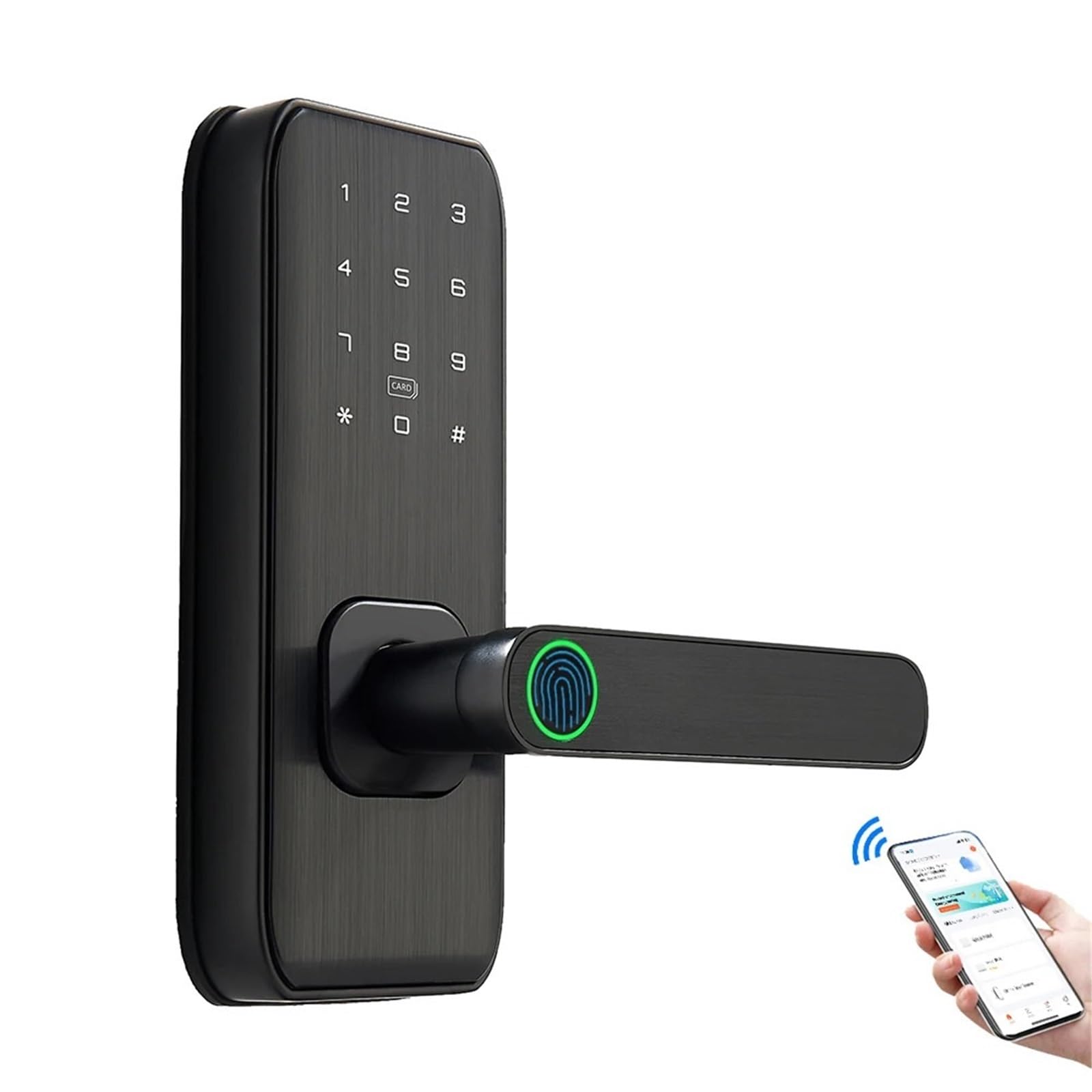 Poignée de porte intelligente, Serrure intelligente de pêne dormant du mot de passe RFID d'empreinte digitale for la porte en bois d'intérieur utilisée