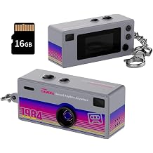 Mini Keychain Digital Camera, 1080P HD Video Recorder, Mirco Thumb Camera, Digicam,Video Recording,Bag Charm for Vlog Kids Adult Students Grey
