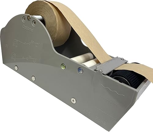 Miniatura 4 de WELSTIK Dispensador de embalaje de cinta de papel Kraft engomado activado por agua de 3 pulgadas para envío, sellado de cajas y cartones, gris