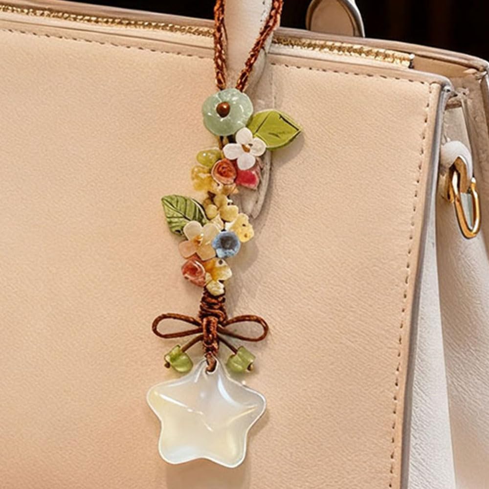 Ice-transparent Star Phone Charm Cute Bow Leaf Flower Phone Charms Strap Aesthetic Cellphone Keychain Camera Charm Strap Bag Hanging Pendant Decorations Handbag Charms Accessories Womens Keychain — view 6