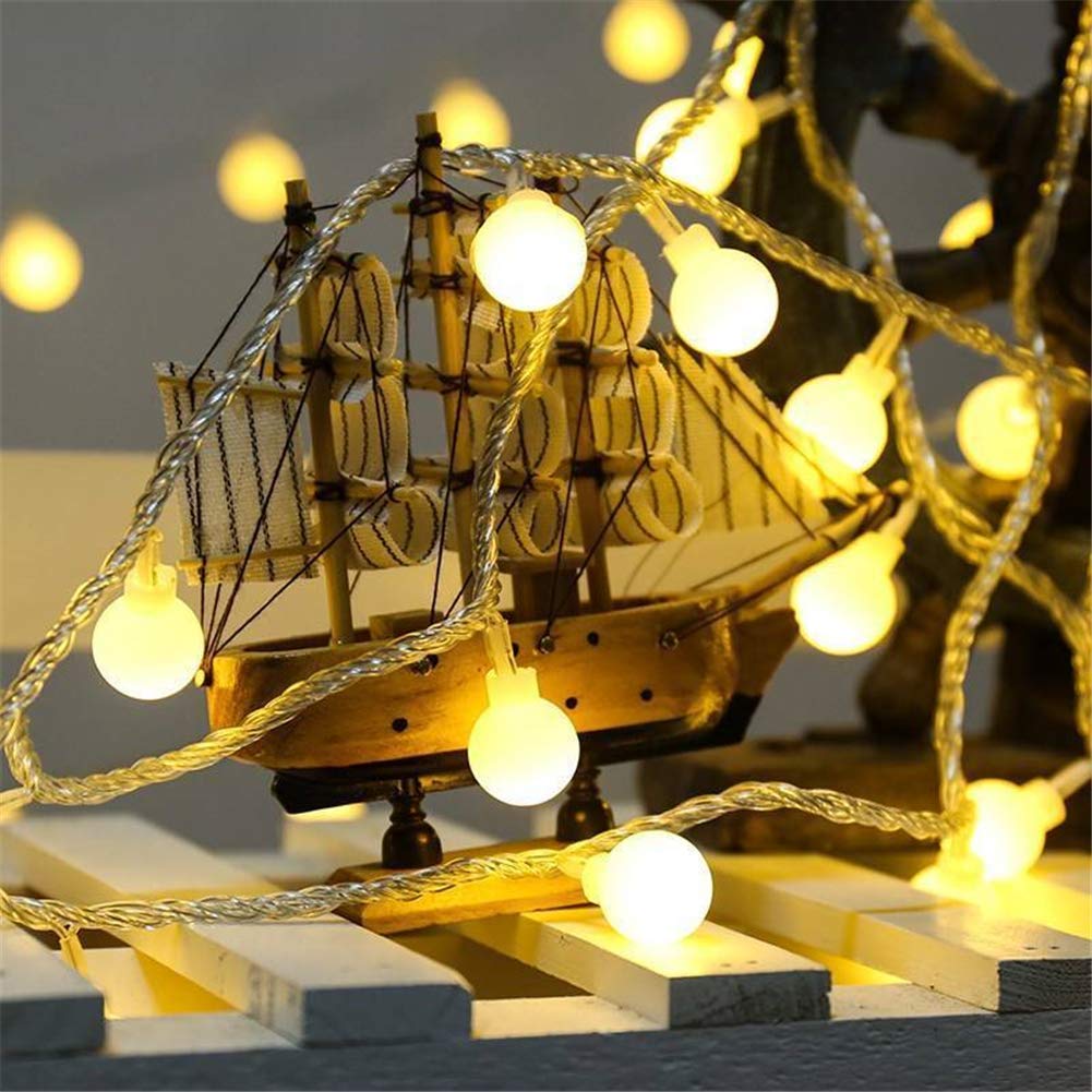 PESCA Plastic 100 Bubble Ball String Led Fairy Lights For Home And Outdoor (15 M, Warm White), 3 Meters