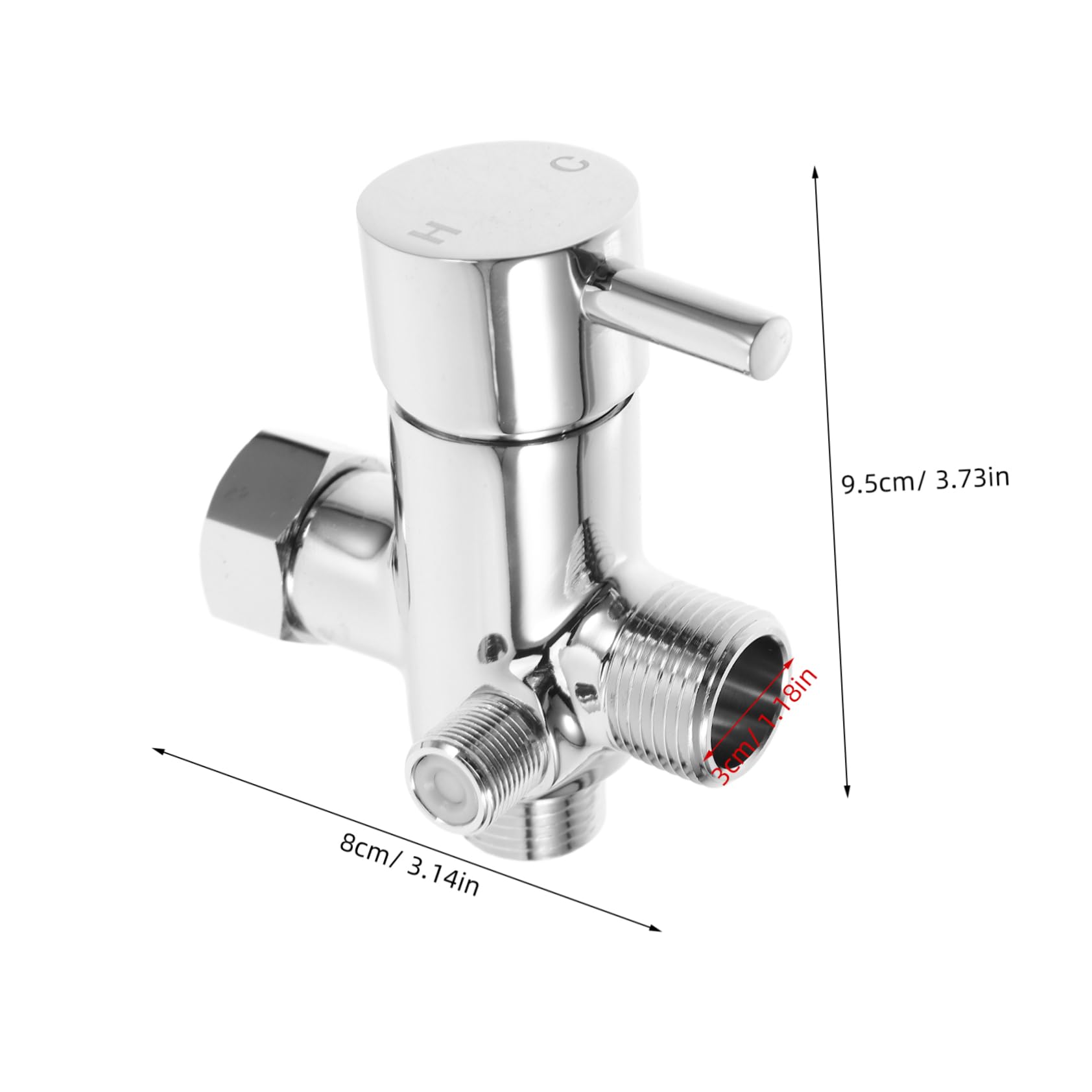 Valvola Deviatrice 4 Vie in Rame Argento per Bidet e Doccia
