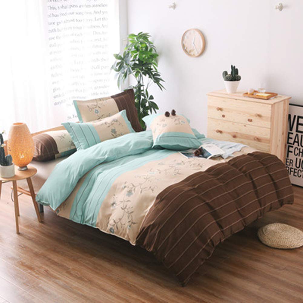 Parure de lit 2 personnes bleu clair avec housse de couette 200x230 et taies d'oreiller