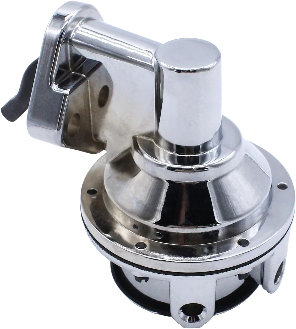 SBC Chrome Mechanical Fuel Pump 6 PSI 1/4” NPT Inlet/Outlet Compatible with Chevy SB 262-400,V8 Engine
